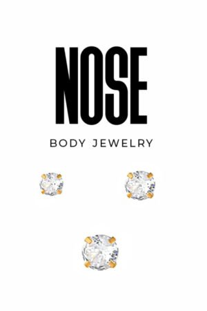 Dainty Diamond Nose Flat Back Set