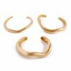 3pcs Geometric Asymetrical Teardrop Metal Bangle Set