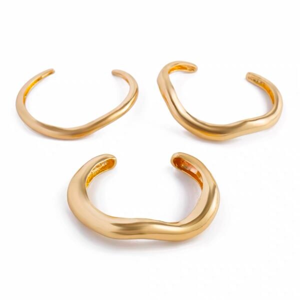 3pcs Geometric Asymetrical Teardrop Metal Bangle Set