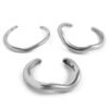 3pcs Geometric Asymetrical Teardrop Metal Bangle Set