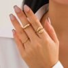 3pcs Asymmetrical Ring Set
