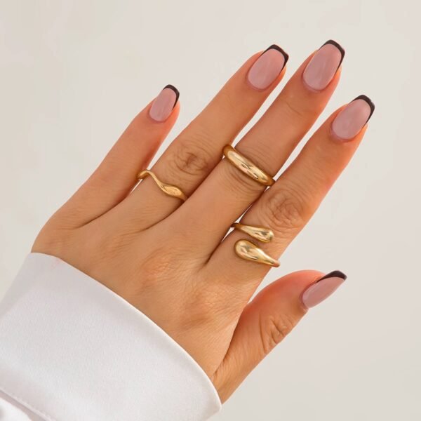 3pcs Asymmetrical Ring Set