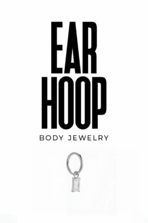 Emerald Cut Drop Ear Hoop